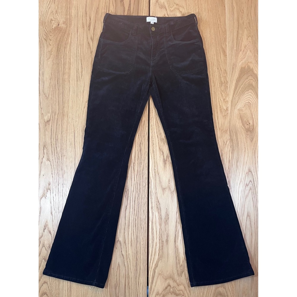 Pilcro Anthropology Corduroy Flare Pants Women 30T Black 70s Boho Trousers
